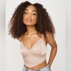 Garage Lace Trim Satin Cami Top